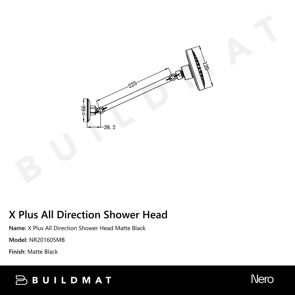Nero X Plus All Direction Shower Head Matte Black - Image 4