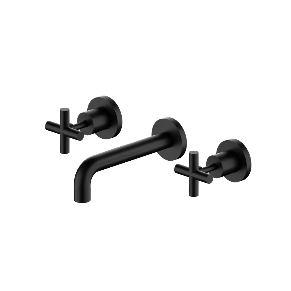 Nero X Plus Wall Basin Set 215mm Matte Black - Image 3