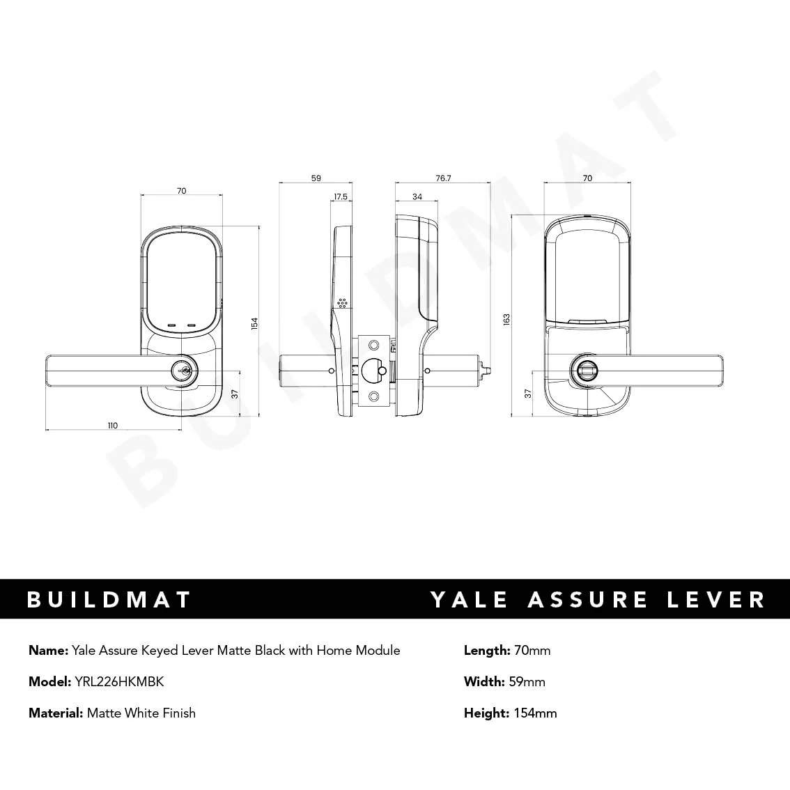 Yale Assure Keyed Lever Matte Black with Home Module - Image 6