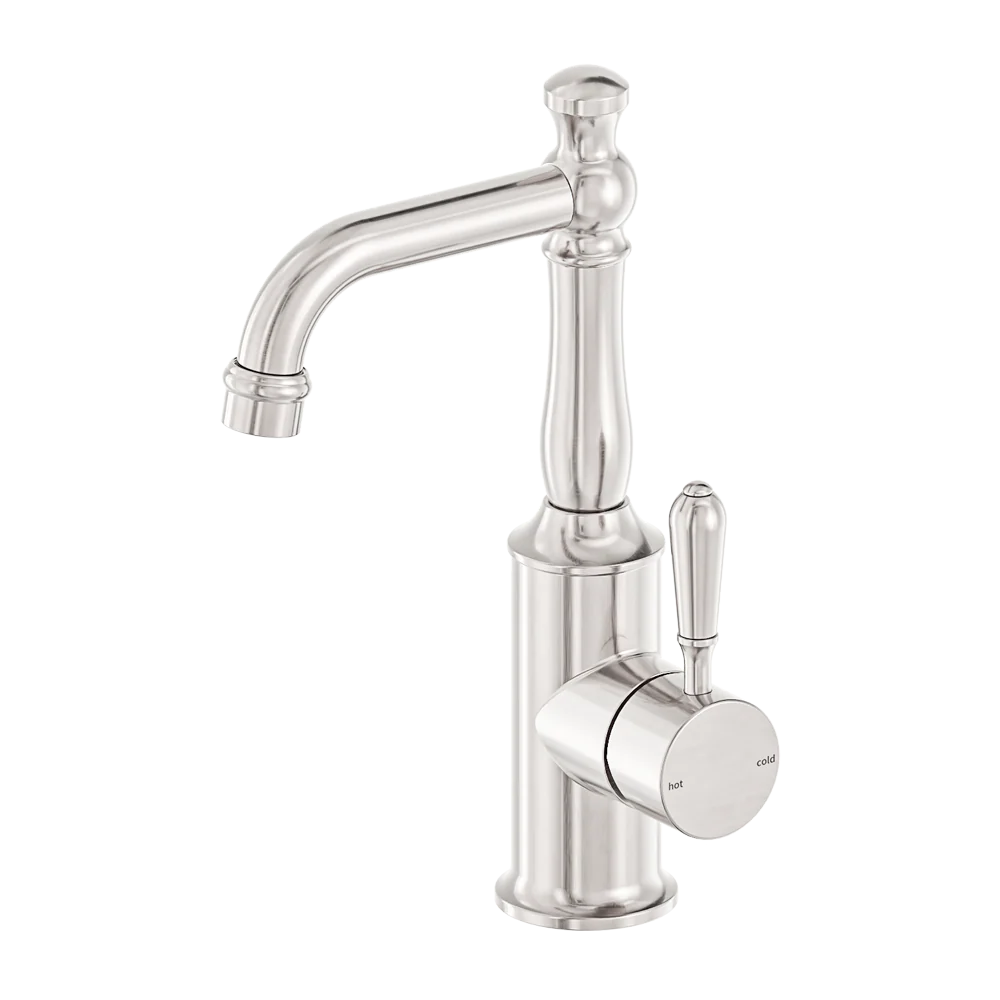 Nero York Basin Mixer with Metal Lever Brushed Nickel