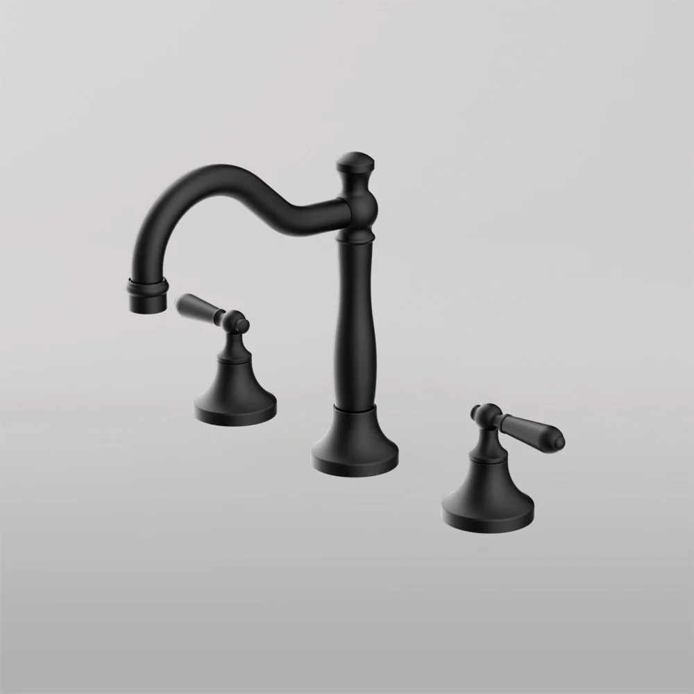 Nero York Basin Set With Metal Lever Matte Black - Image 2