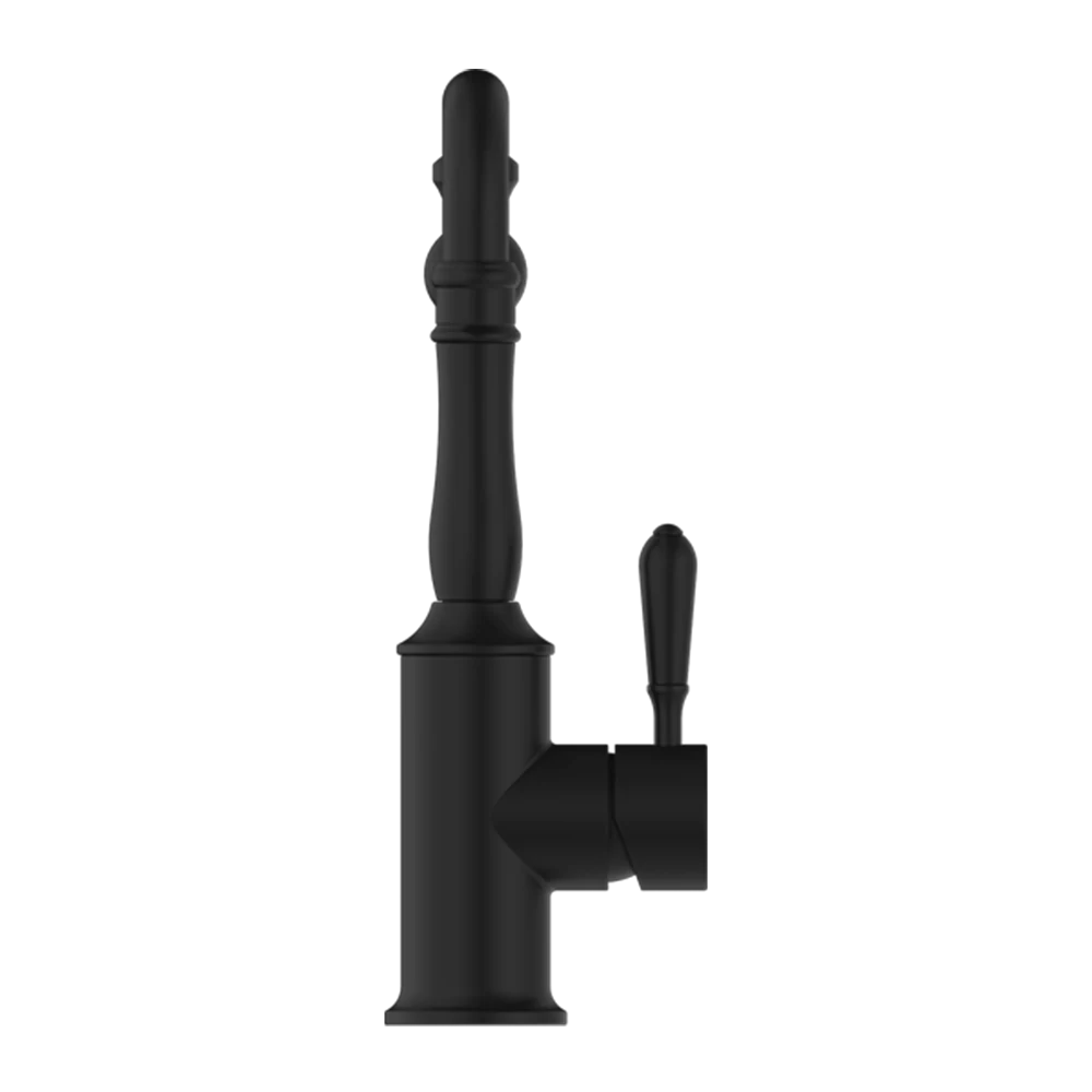 Nero York Kitchen Mixer Hook Spout with Metal Lever Matte Black - Image 4