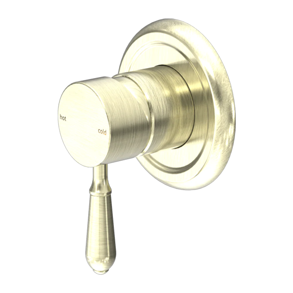Nero York Shower Mixer with Metal Lever Aged Brass - Image 3