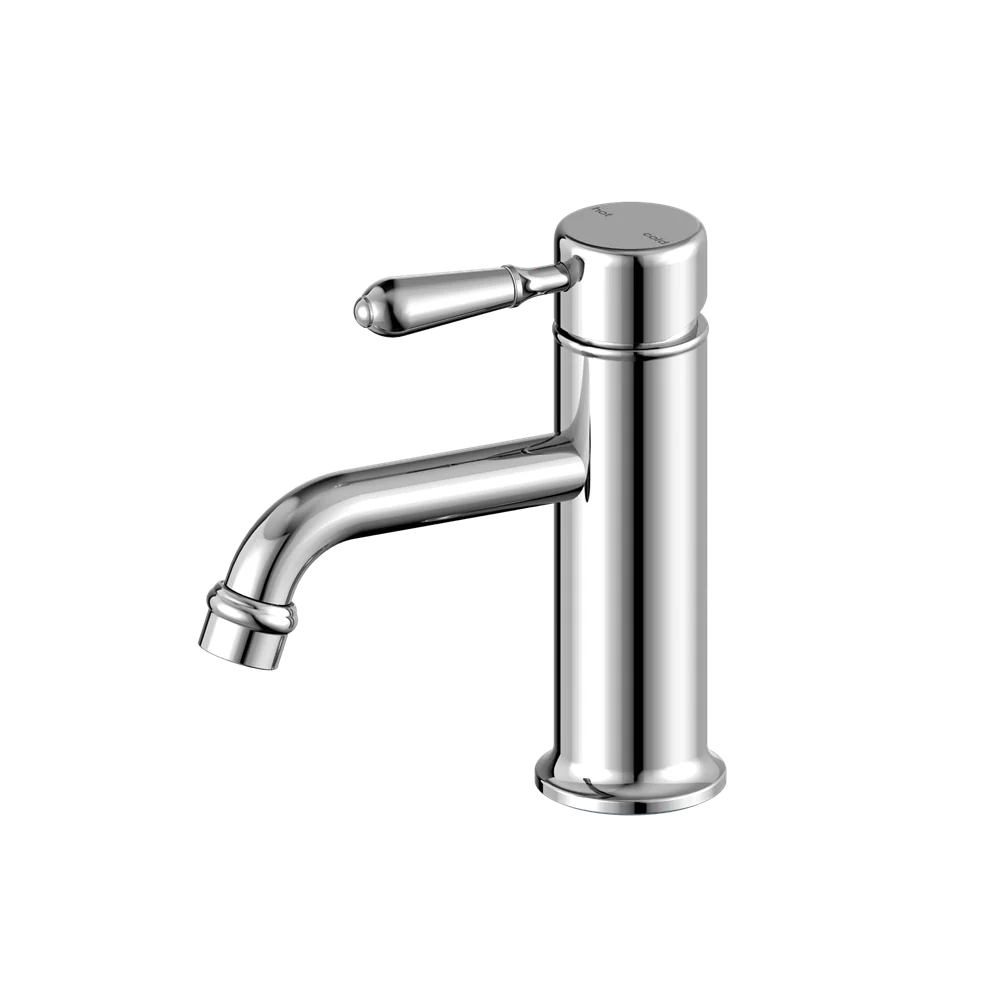 Nero York Straight Basin Mixer With Metal Lever Chrome - Image 3