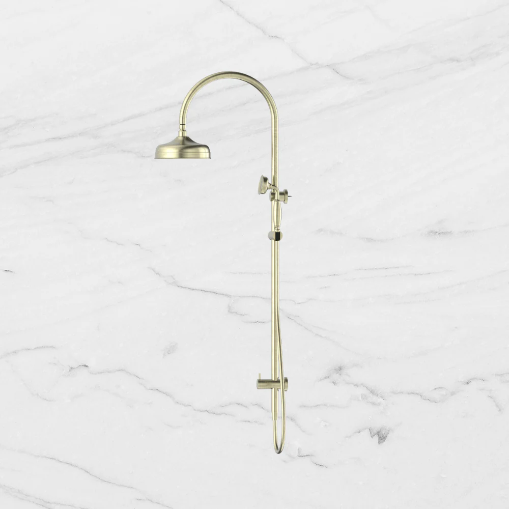 Nero York Twin Shower with Metal Hand Shower Aged Brass - Image 2