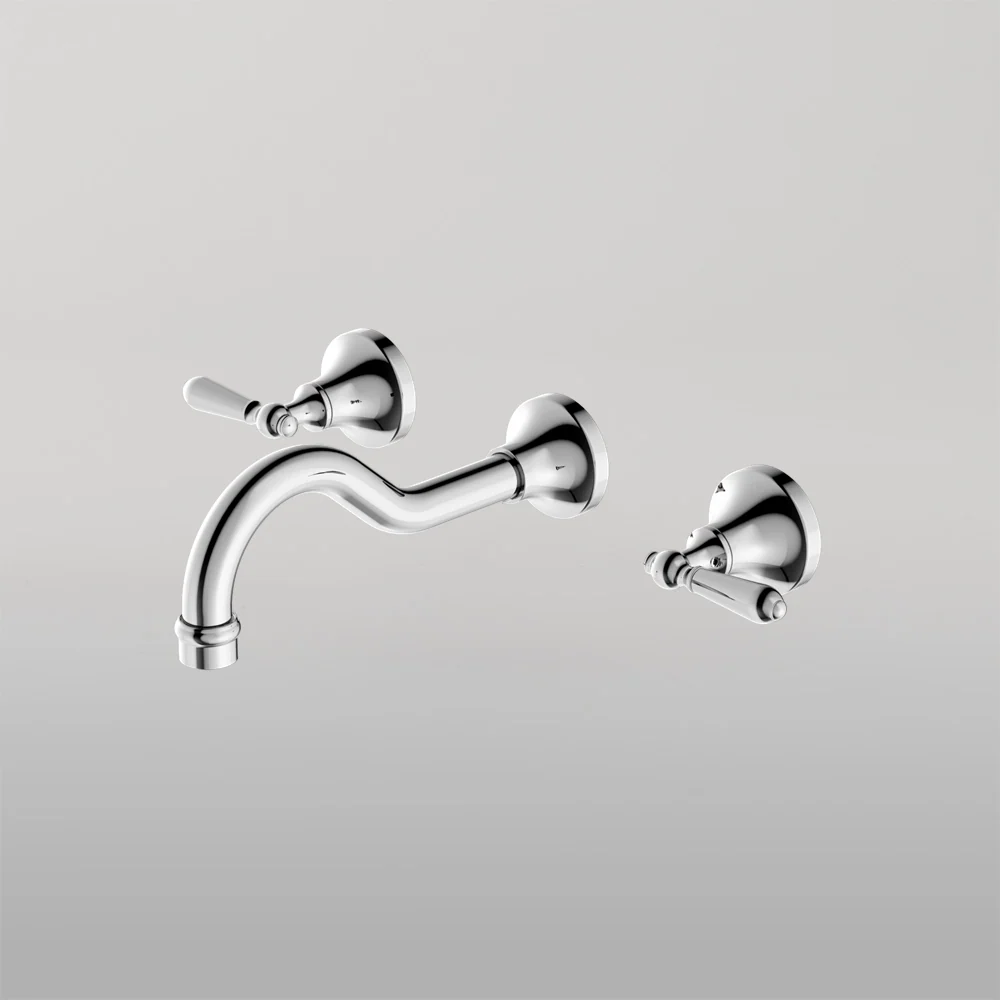 Nero York Wall Basin Set With Metal Lever Chrome - Image 2
