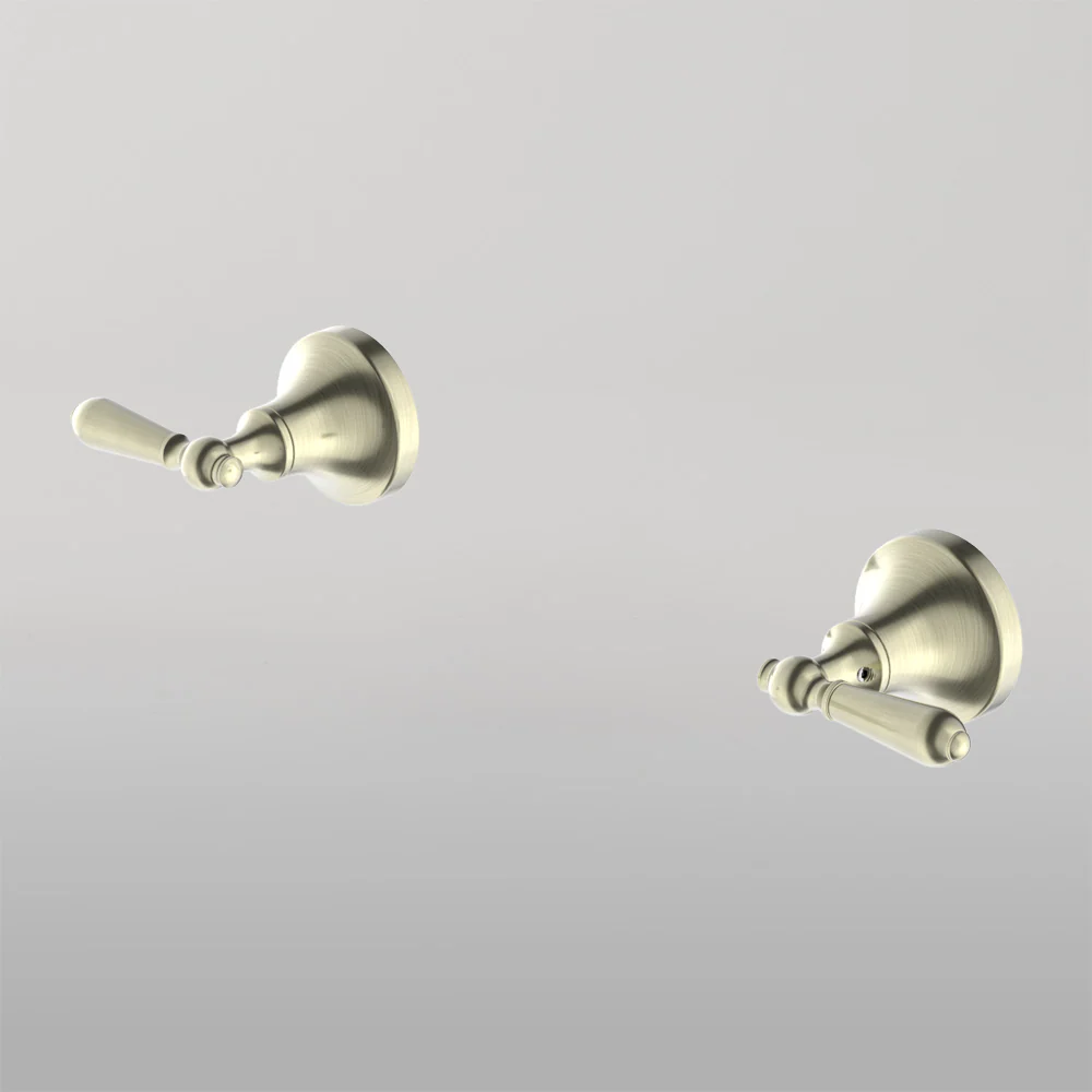 Nero York Wall Top Assemblies With Metal Lever Aged Brass - Image 2