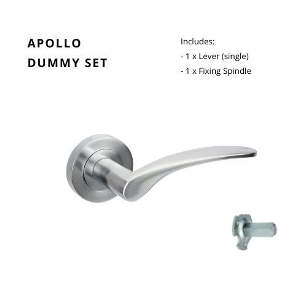Zanda Apollo Dummy Lever Set Door Handle Satin Chrome - Image 5