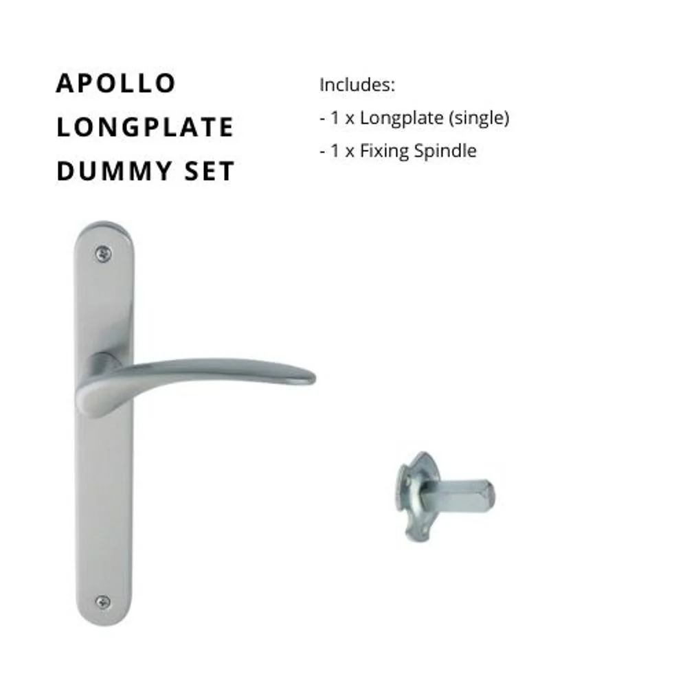 Zanda Apollo Dummy Longplate Door Handle Satin Chrome - Image 6