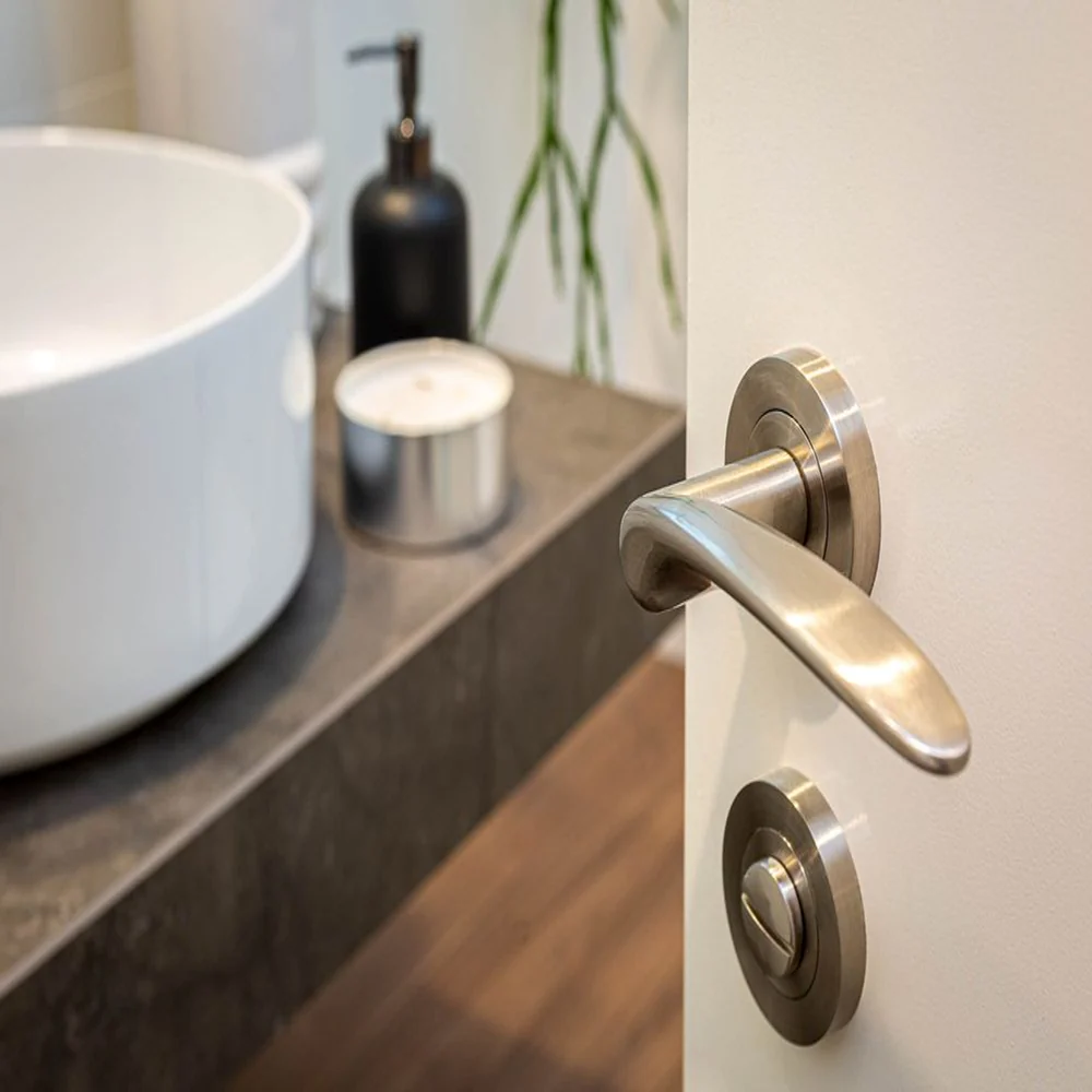 Zanda Apollo Separate Privacy Lever Set Door Handle Satin Chrome - Image 5