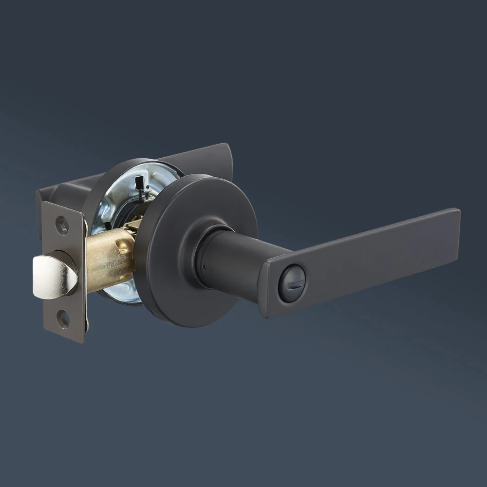 Zanda Austin Round Privacy Lever Set Door Handle Matte Black - Image 2