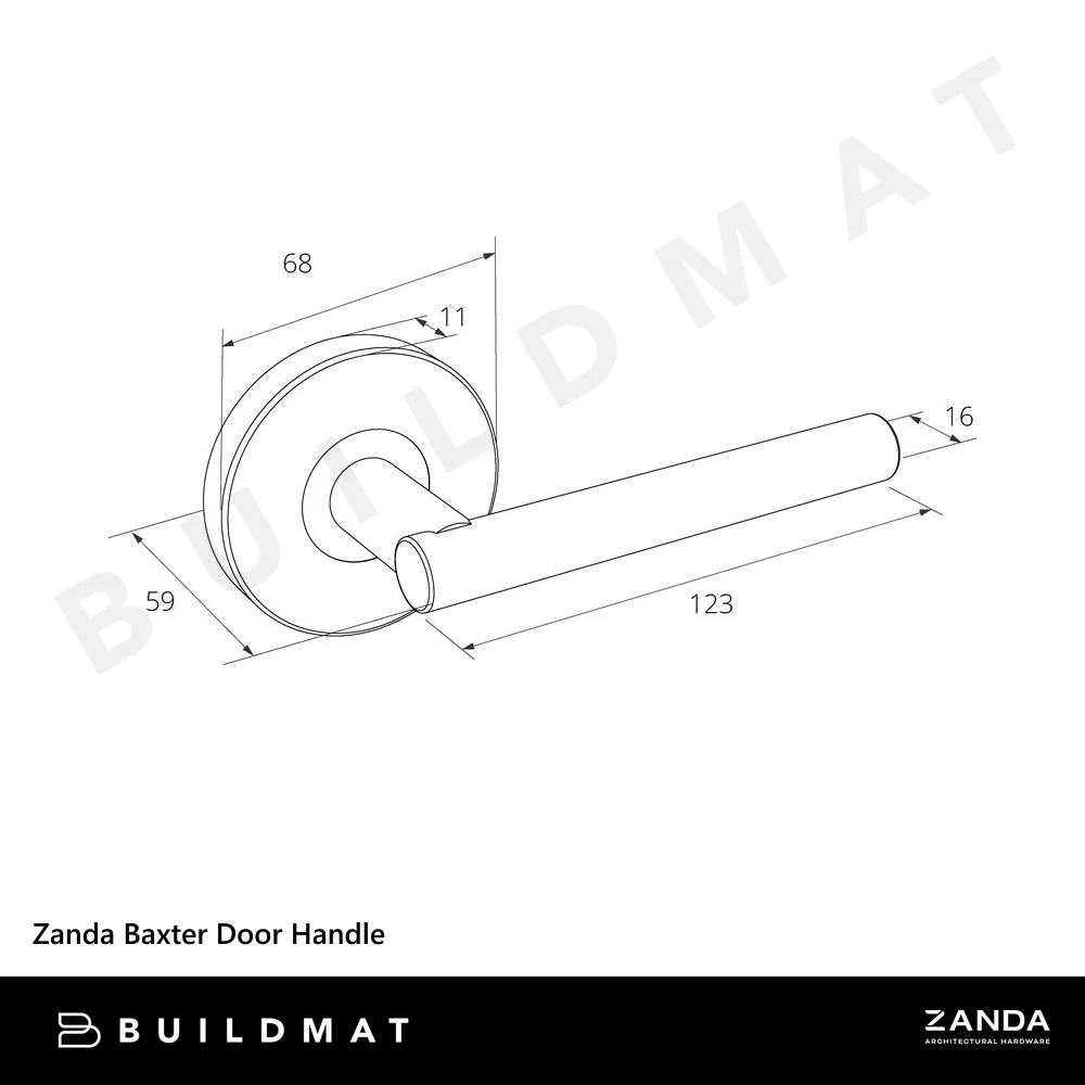 Zanda Baxter Dummy Set Door Handle Matte Black - Image 4