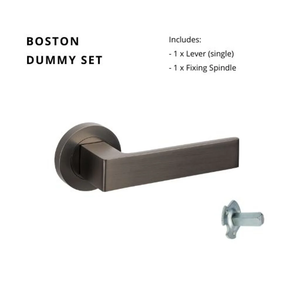 Zanda Boston Dummy Lever Set Door Handle Graphite Nickel - Image 6