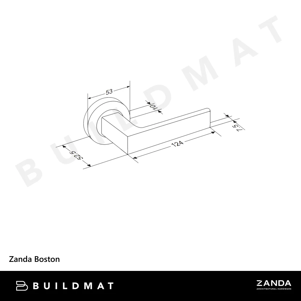 Zanda Boston Lever Set Door Handle Only Matte Black - Image 4