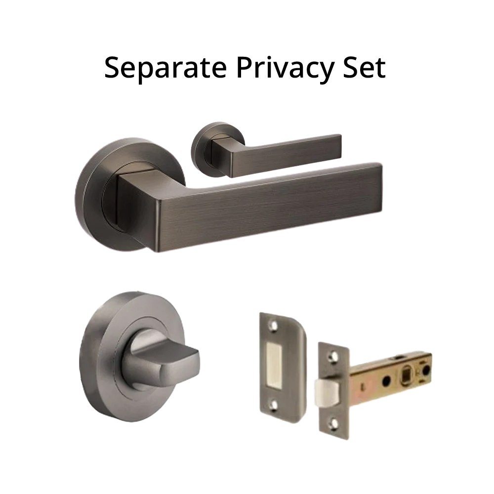 Zanda Boston Privacy Lever Set Door Handle Graphite Nickel - Image 7