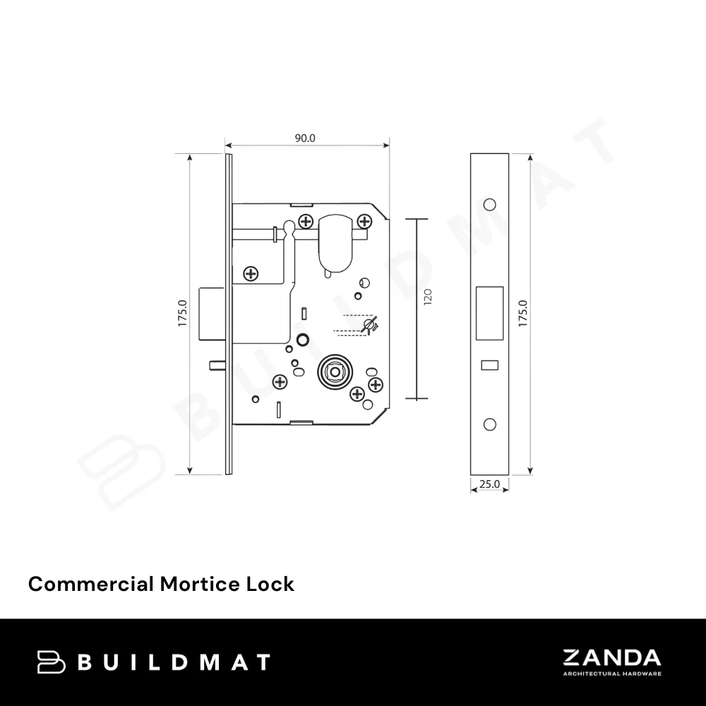 Zanda Commercial Mortice Lock Ember Bronze - Image 4