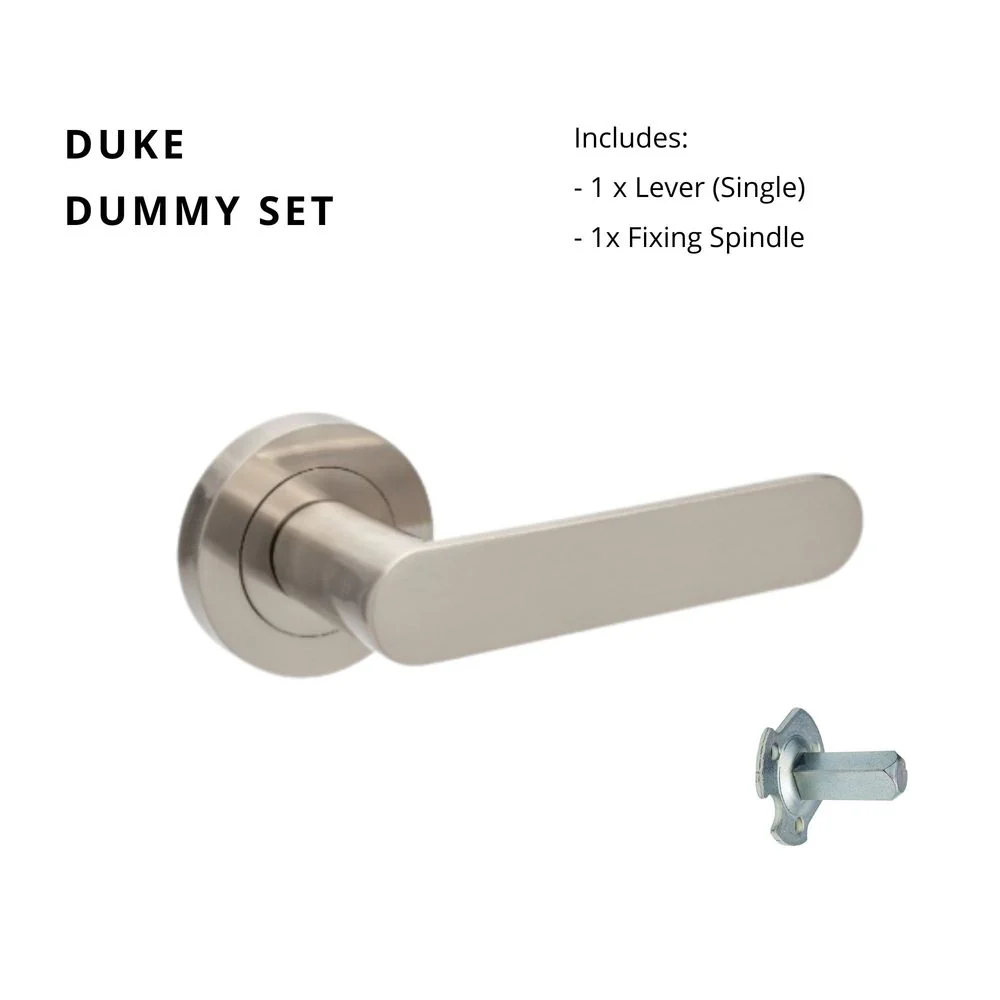Zanda Duke Dummy Lever Set Door Handle Brushed Nickel - Image 5