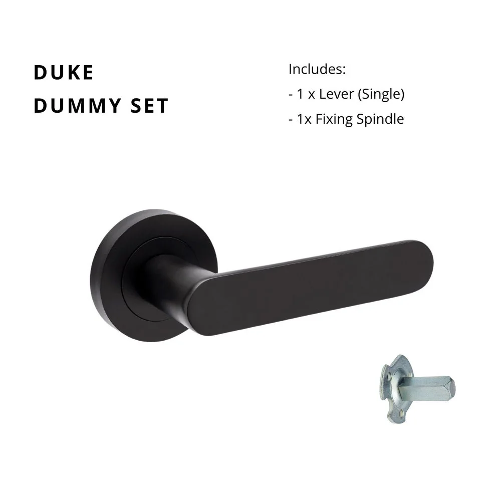 Zanda Duke Dummy Lever Set Door Handle Matte Black - Image 5