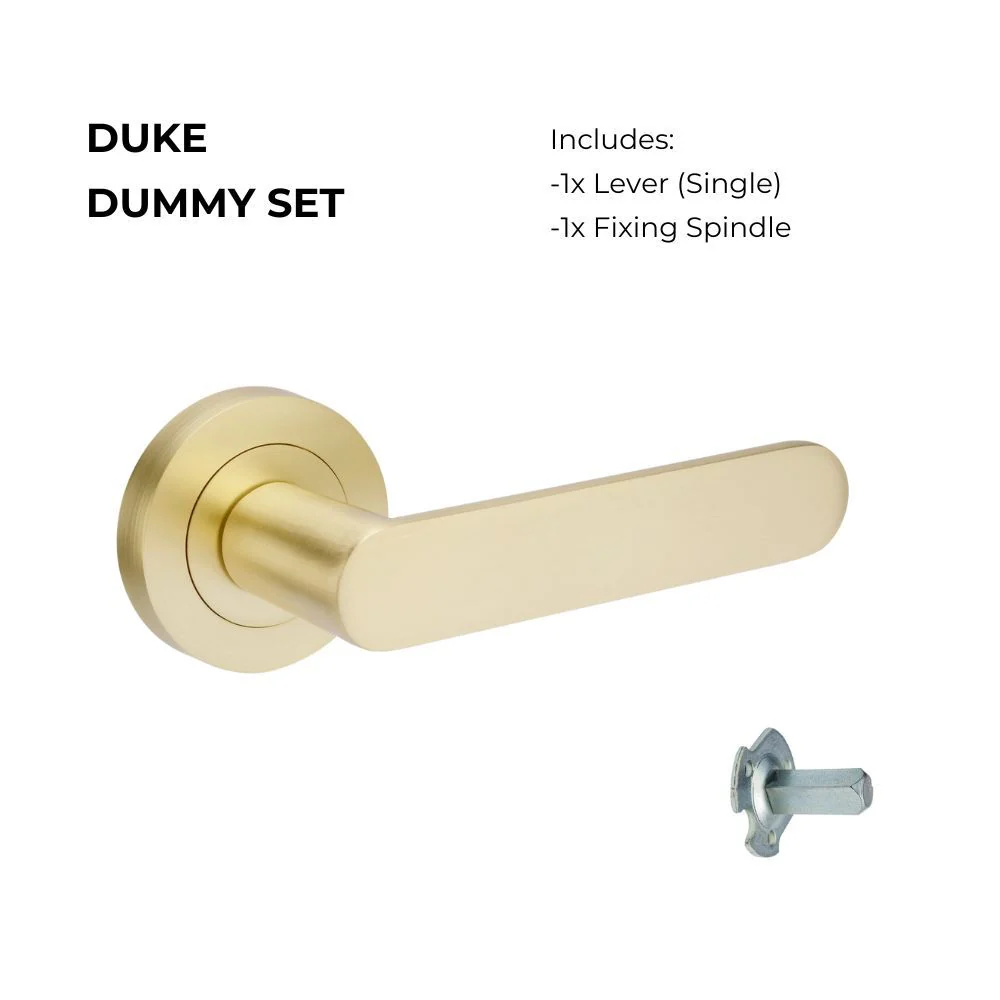 Zanda Duke Dummy Lever Set Door Handle Satin Brass - Image 5