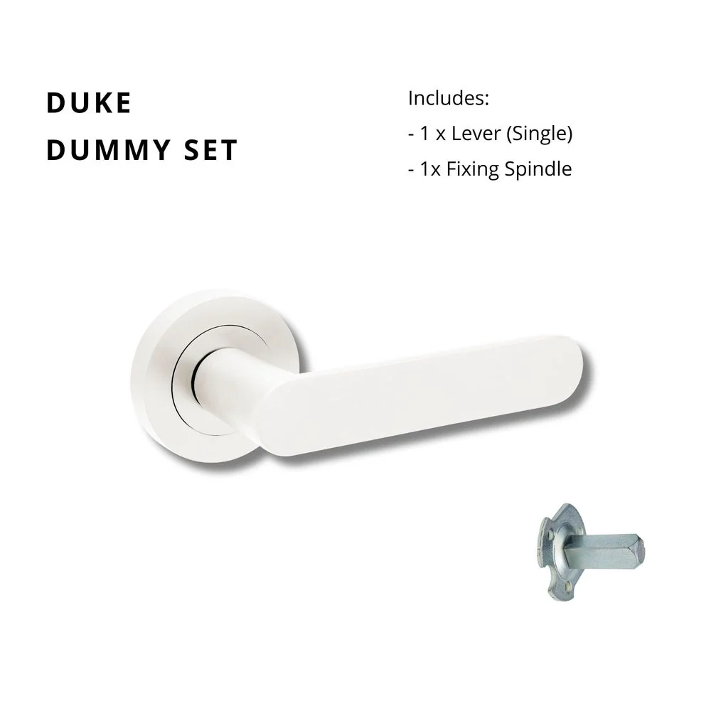 Zanda Duke Dummy Lever Set Door Handle White - Image 5