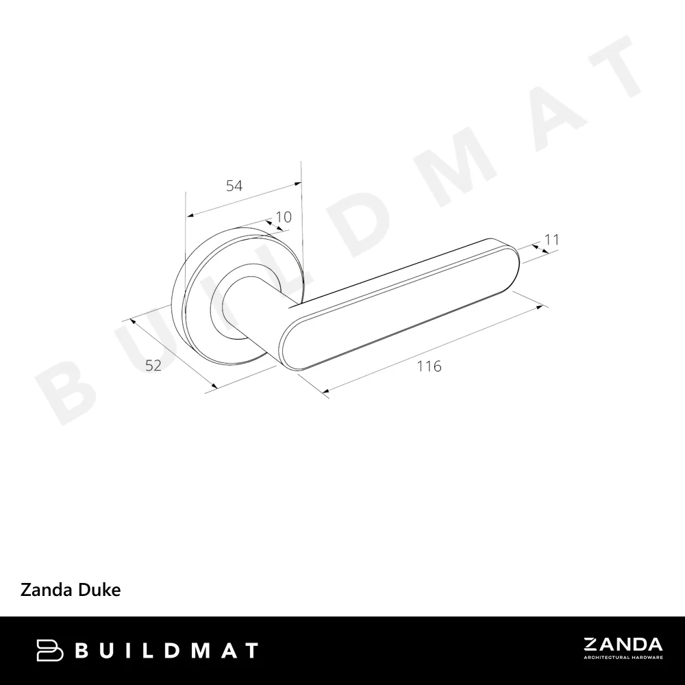 Zanda Duke Entrance Set Lever Door Handle Matte Black - Image 4