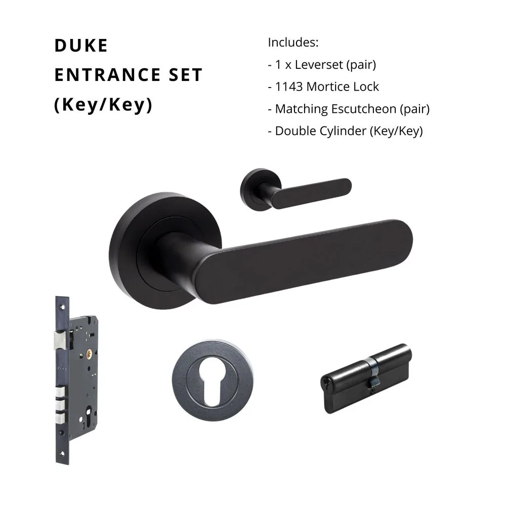 Zanda Duke Entrance Set Lever Door Handle Matte Black - Image 5