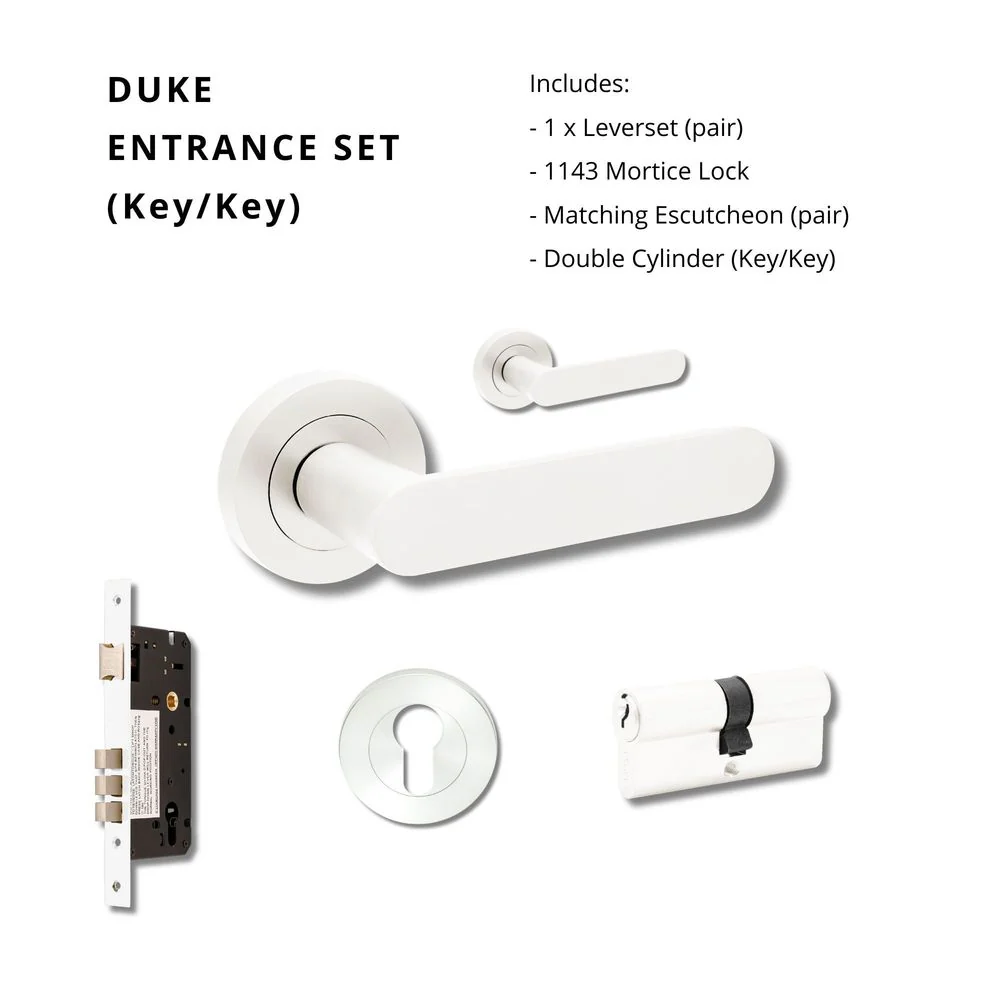 Zanda Duke Entrance Set Lever Door Handle White - Image 5