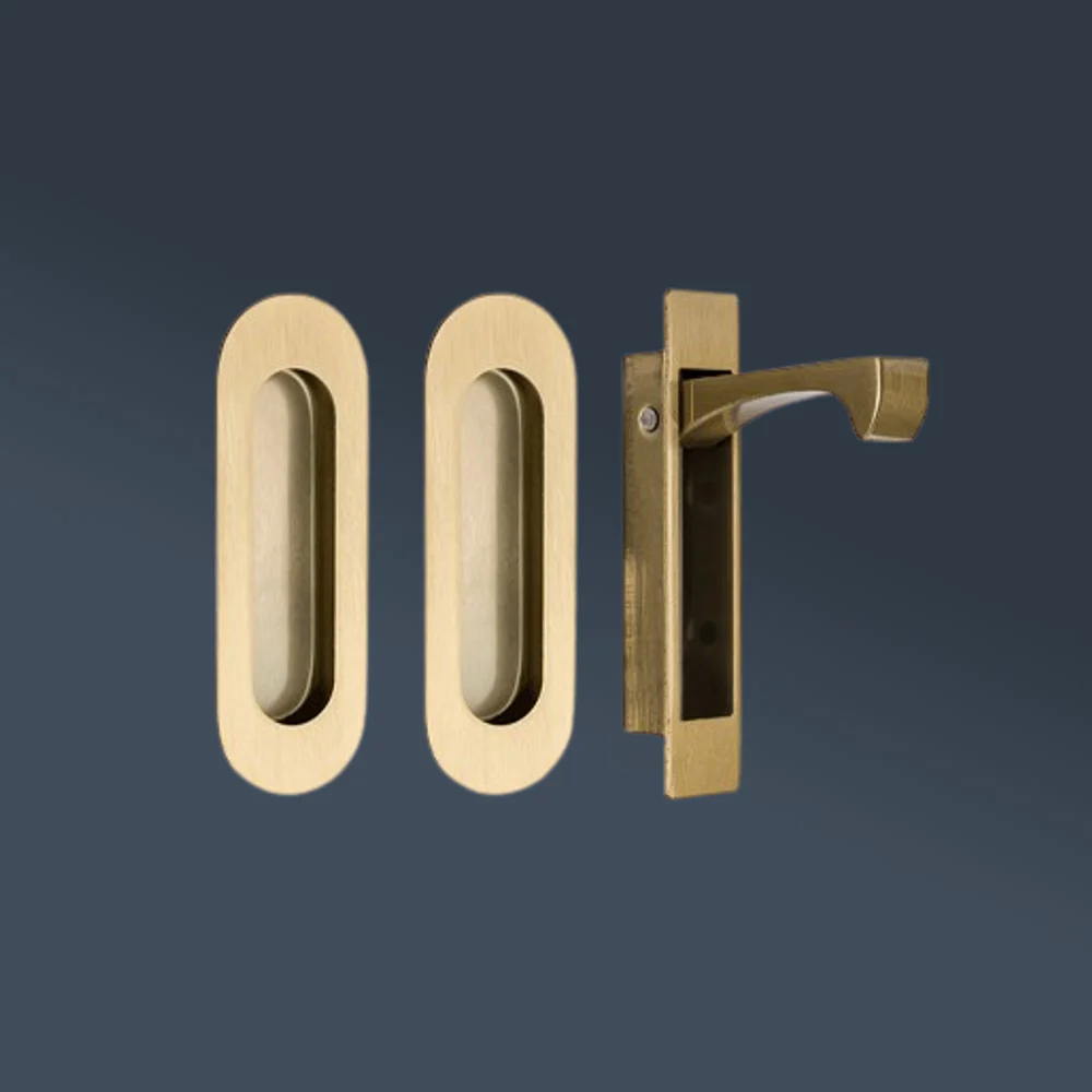 Zanda Duke Flush Pull Kit 120mm Satin Brass - Image 2
