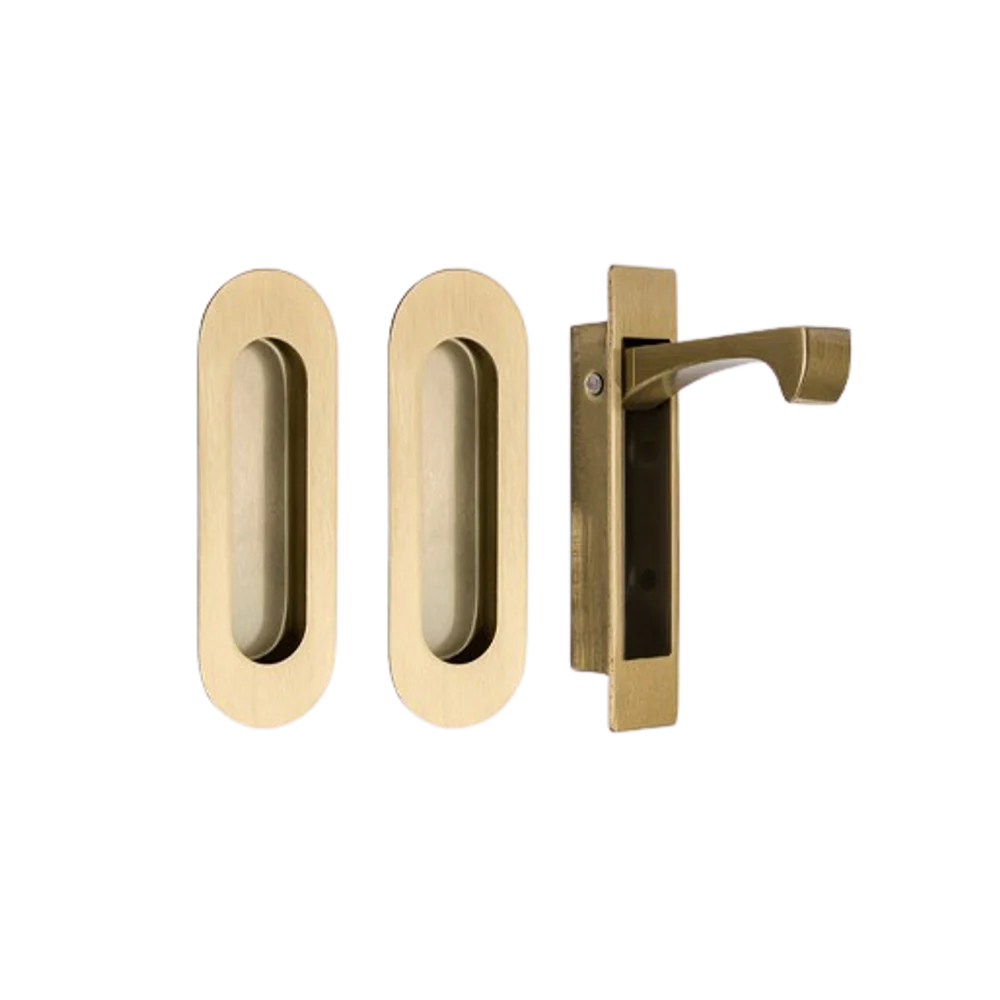 Zanda Duke Flush Pull Kit 120mm Satin Brass - Image 3