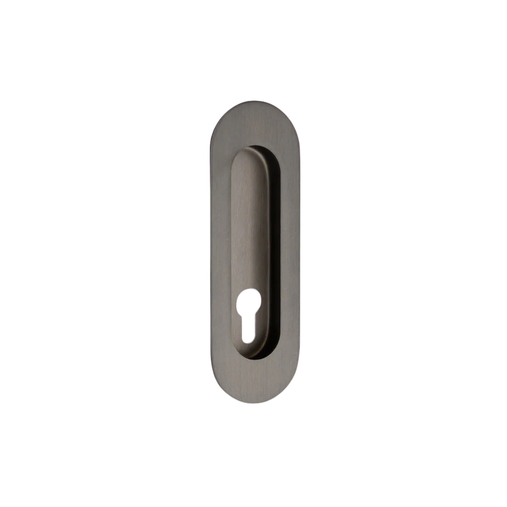 Zanda Duke Flush Pull with Euro Cutout 120mm Graphite Nickel - Image 3
