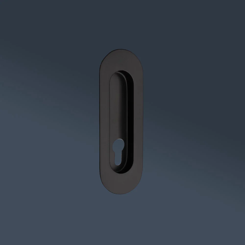 Zanda Duke Flush Pull with Euro Cutout 120mm Matte Black - Image 2