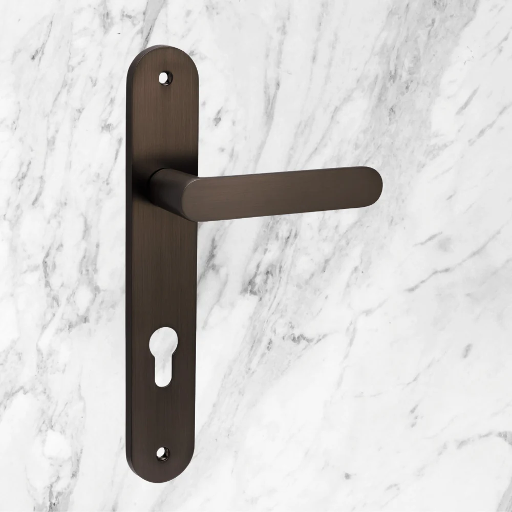 Zanda Duke Longplate Handle Lever Set With Euro Cut Out Ember Bronze - Image 2