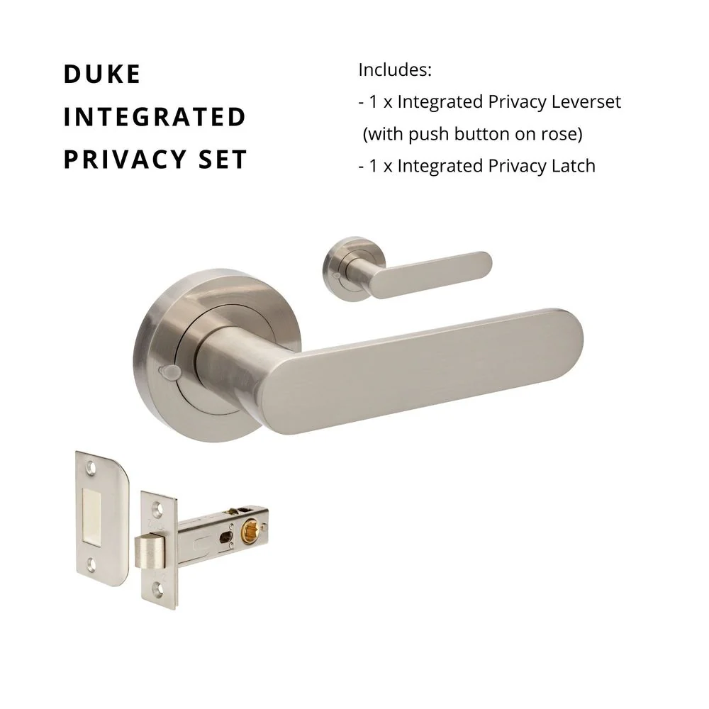 Zanda Duke Privacy Lever Set Door Handle Brushed Nickel - Image 5