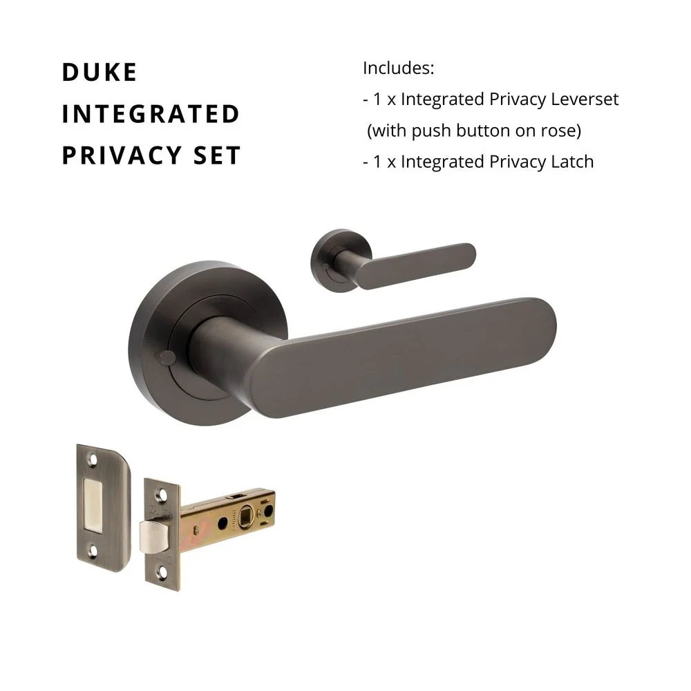 Zanda Duke Privacy Lever Set Door Handle Graphite Nickel - Image 5