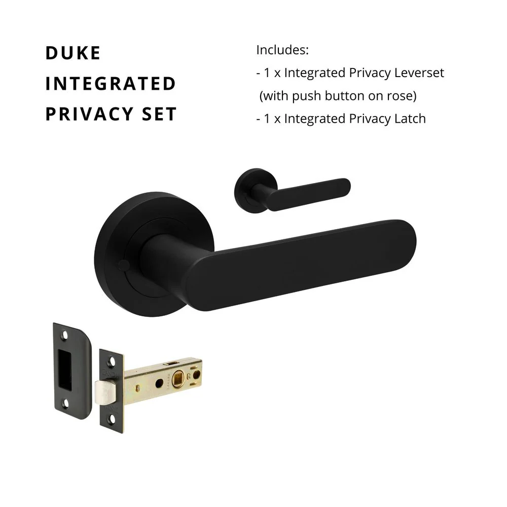 Zanda Duke Privacy Lever Set Door Handle Matte Black - Image 5