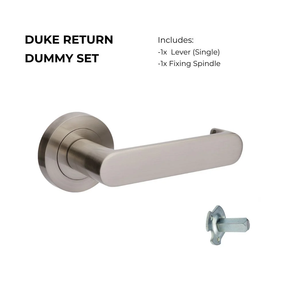 Zanda Duke Return Dummy Lever Set Door Handle Brushed Nickel - Image 5