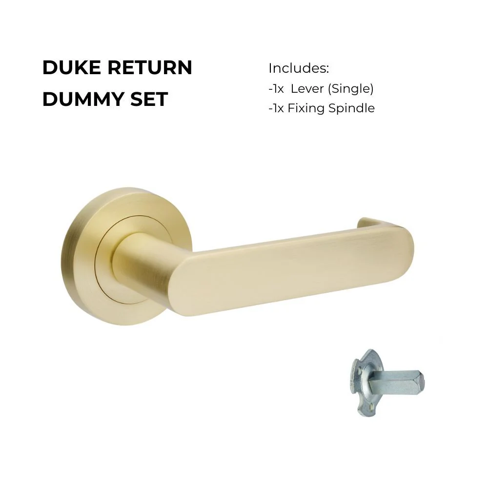 Zanda Duke Return Dummy Lever Set Door Handle Satin Brass - Image 5