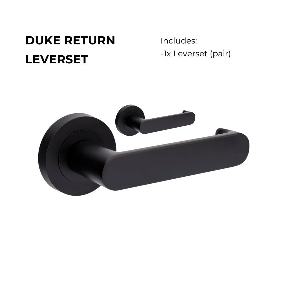 Zanda Duke Return Lever Set Door Handles Only Matte Black - Image 5