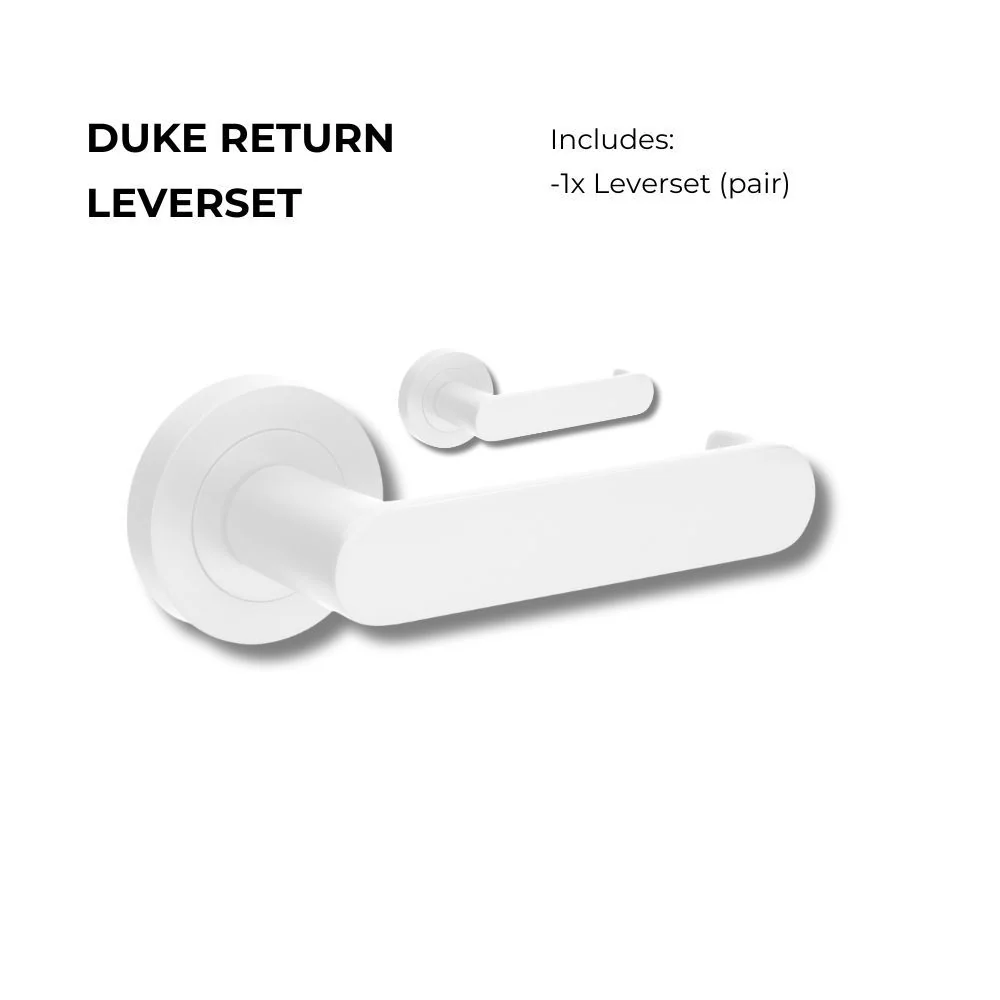 Zanda Duke Return Lever Set Door Handle White - Image 5