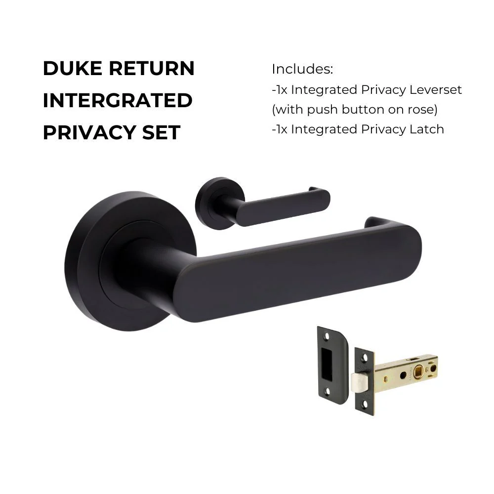 Zanda Duke Return Privacy Lever Set Door Handle Matte Black - Image 5