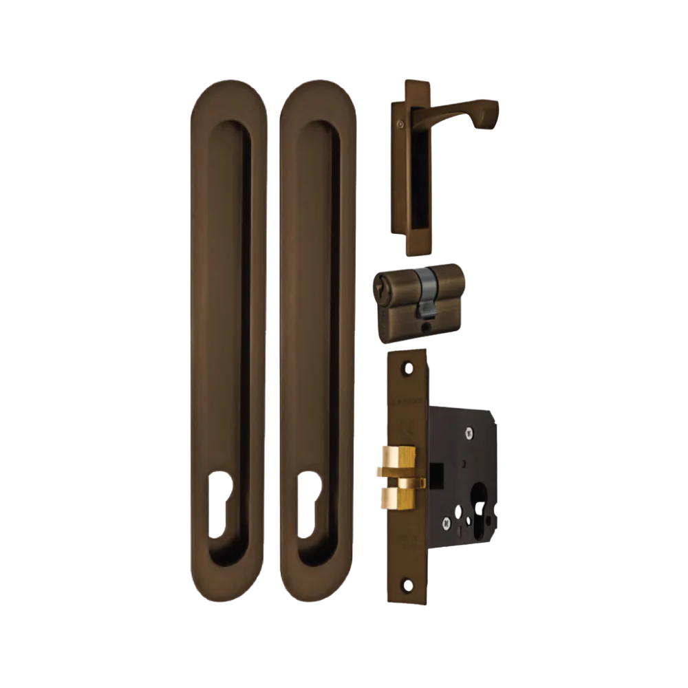 Zanda Duke Sliding Door Lock Kit 250mm Ember Bronze