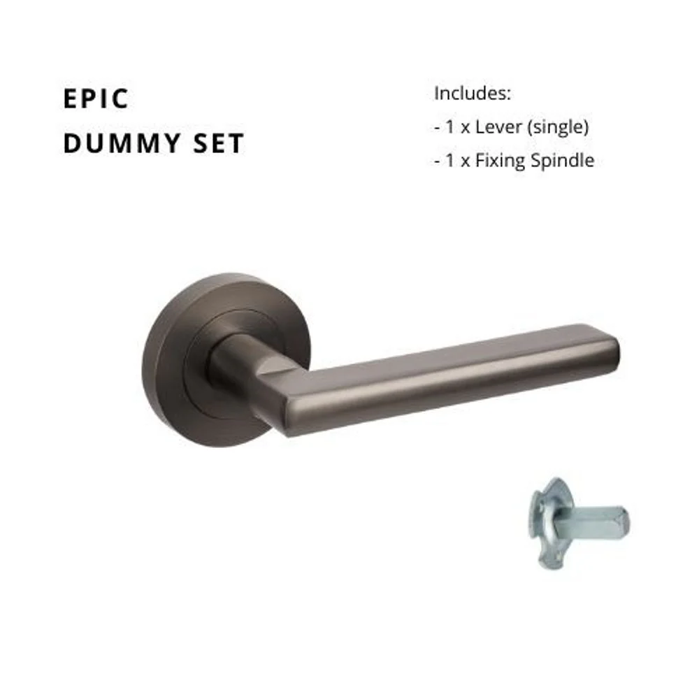 Zanda Epic Dummy Lever Set Door Handle Graphite Nickel - Image 6