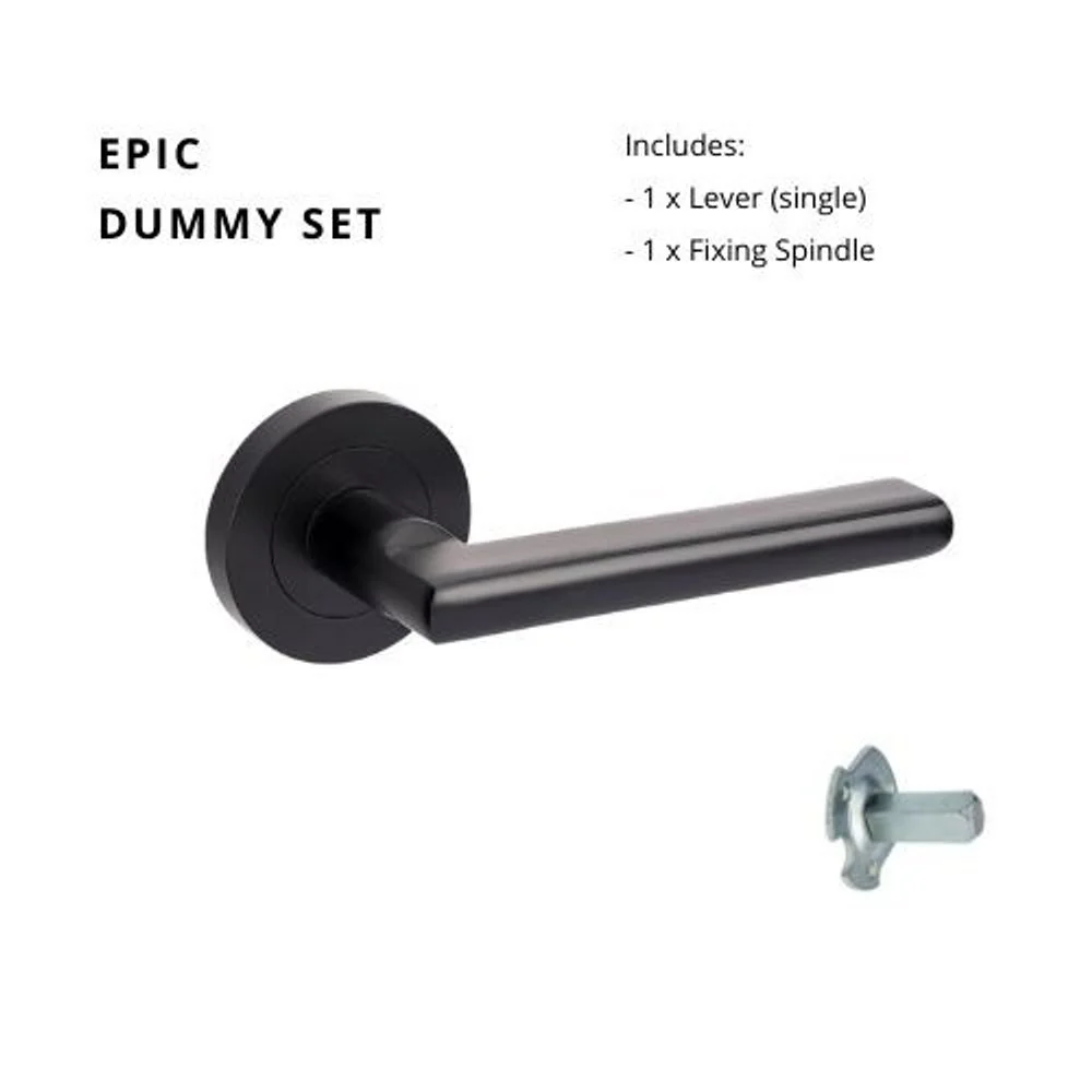 Zanda Epic Dummy Lever Set Door Handle Matte Black - Image 6