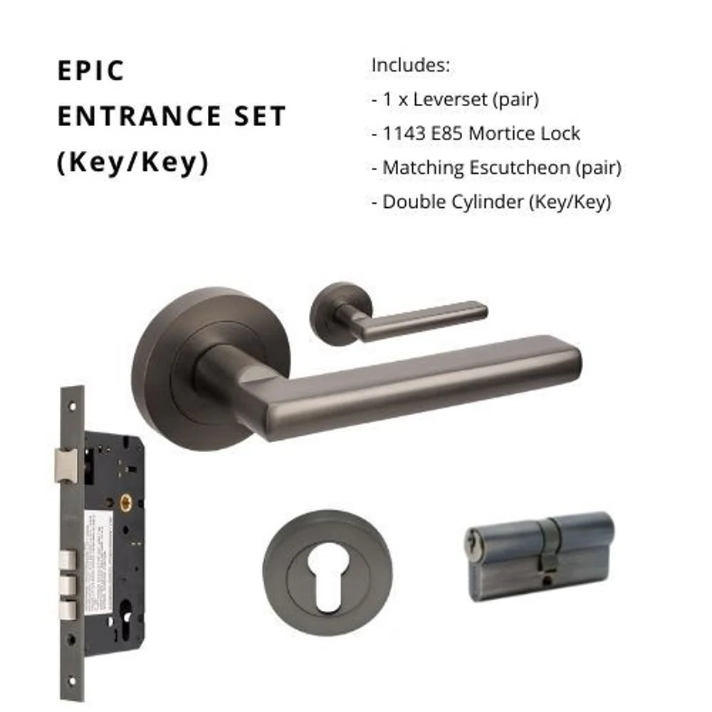 Zanda Epic Entrance Set Lever Door Handle Graphite Nickel - Image 5