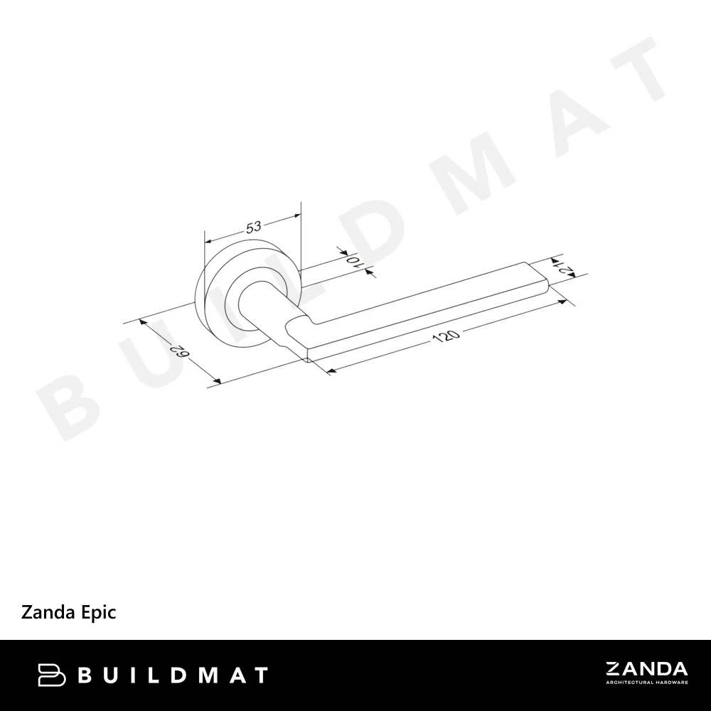 Zanda Epic Lever Set Door Handle Only Satin Brass - Image 4