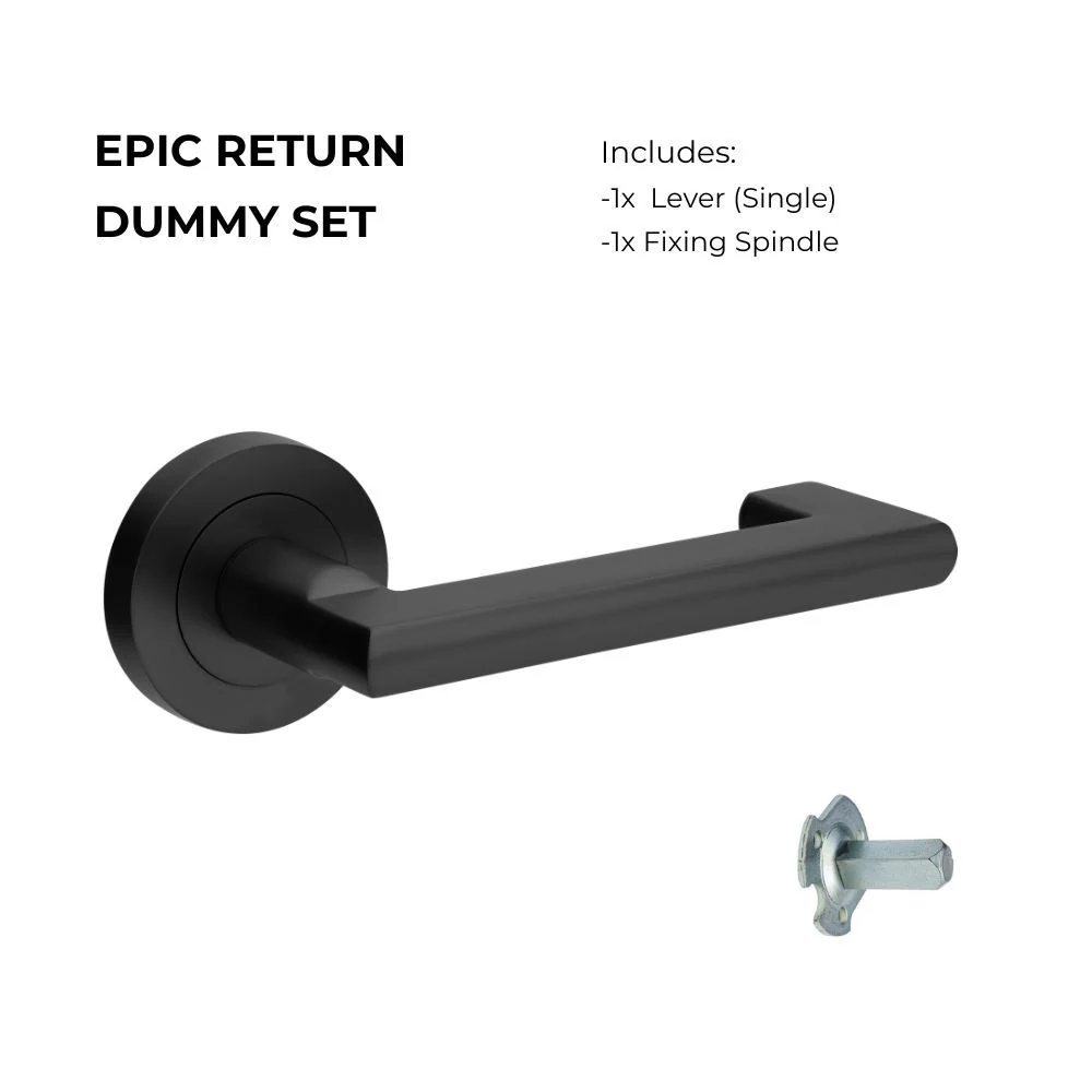 Zanda Epic Return Dummy Lever Set Door Handle Matte Black - Image 5