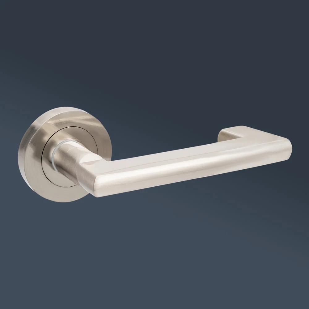 Zanda Epic Return Entrance Set Lever Door Handle Brushed Nickel - Image 2
