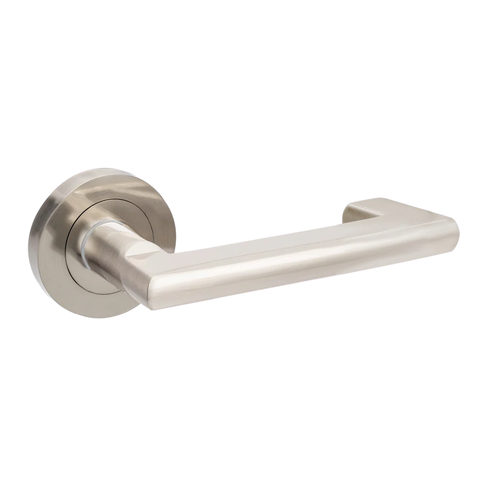 Zanda Epic Return Entrance Set Lever Door Handle Brushed Nickel - Image 3