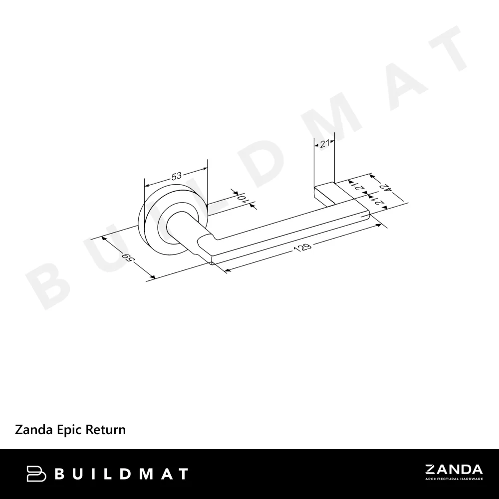 Zanda Epic Return Entrance Set Lever Door Handle Brushed Nickel - Image 4