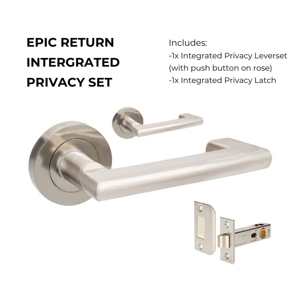 Zanda Epic Return Integrated Privacy Lever Set Door Handle Brushed Nickel - Image 5